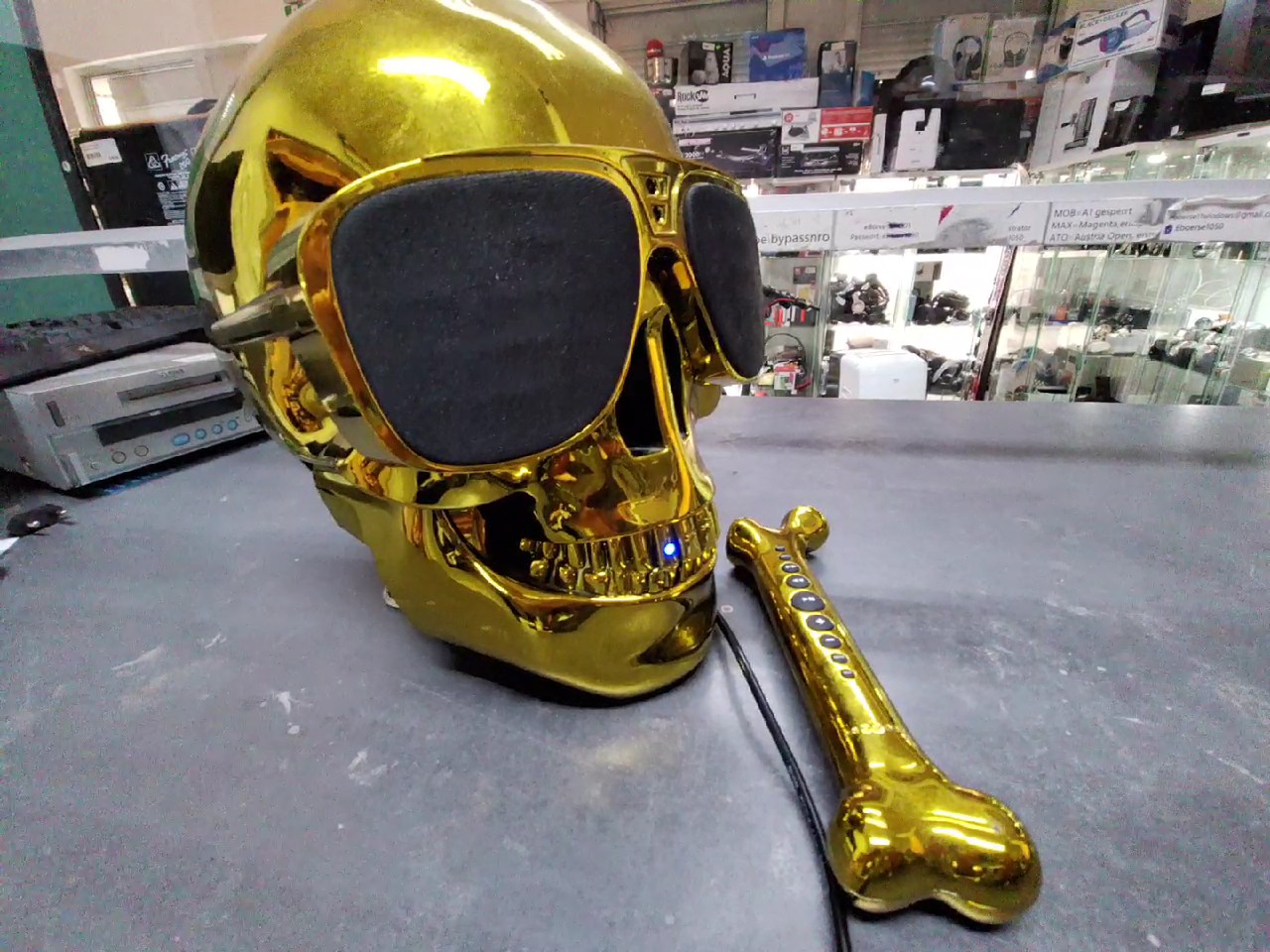 Jarre AeroSkull HD, Lautsprecher Totenkopf Statementgold | Zustand: Gut – Bild 3