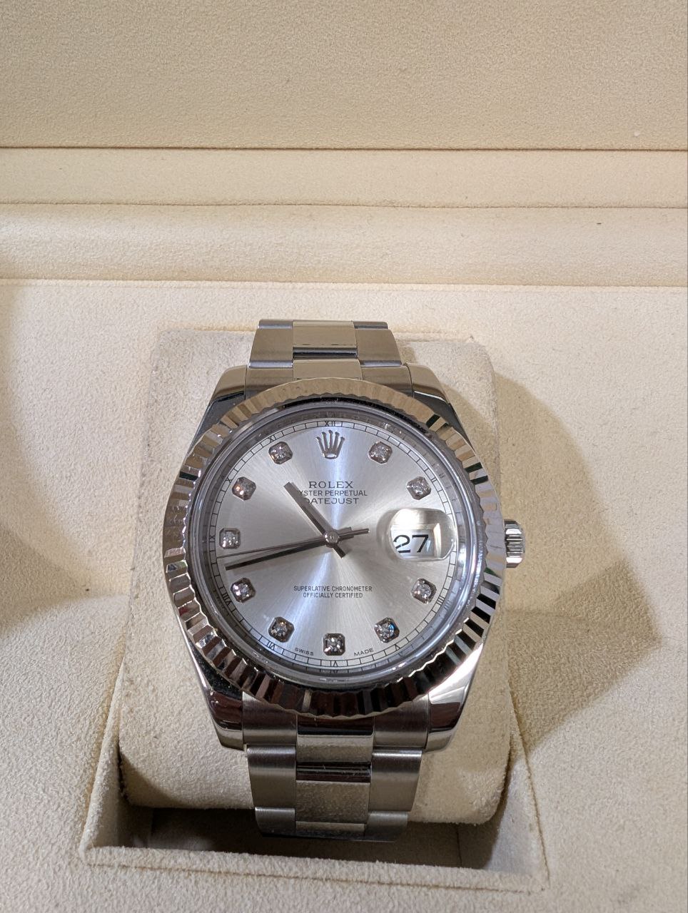 Rolex Datejust II 116334, Mit Originalverpackung und Papieren. 41mm Gehäuse aus Edelstahl mit 18K Weißgold-Lünette. | Zustand: Sehr Gut – Bild 2