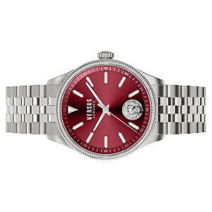 Versus Versace VSPHI5821 Herrenuhr, Herrenuhr COLONNE, Edelstahl, rotes Zifferblatt, ungetragen (ovp) | Zustand: Sehr Gut | Farbe: silber