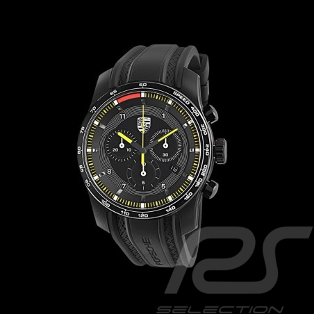 Porsche Design Chronograph 1, Sportlicher Chronograph mit Titan-Gehäuse und schwarzem Zifferblatt, inspiriert vom 911-Armaturenbrett. | Zustand: Gut