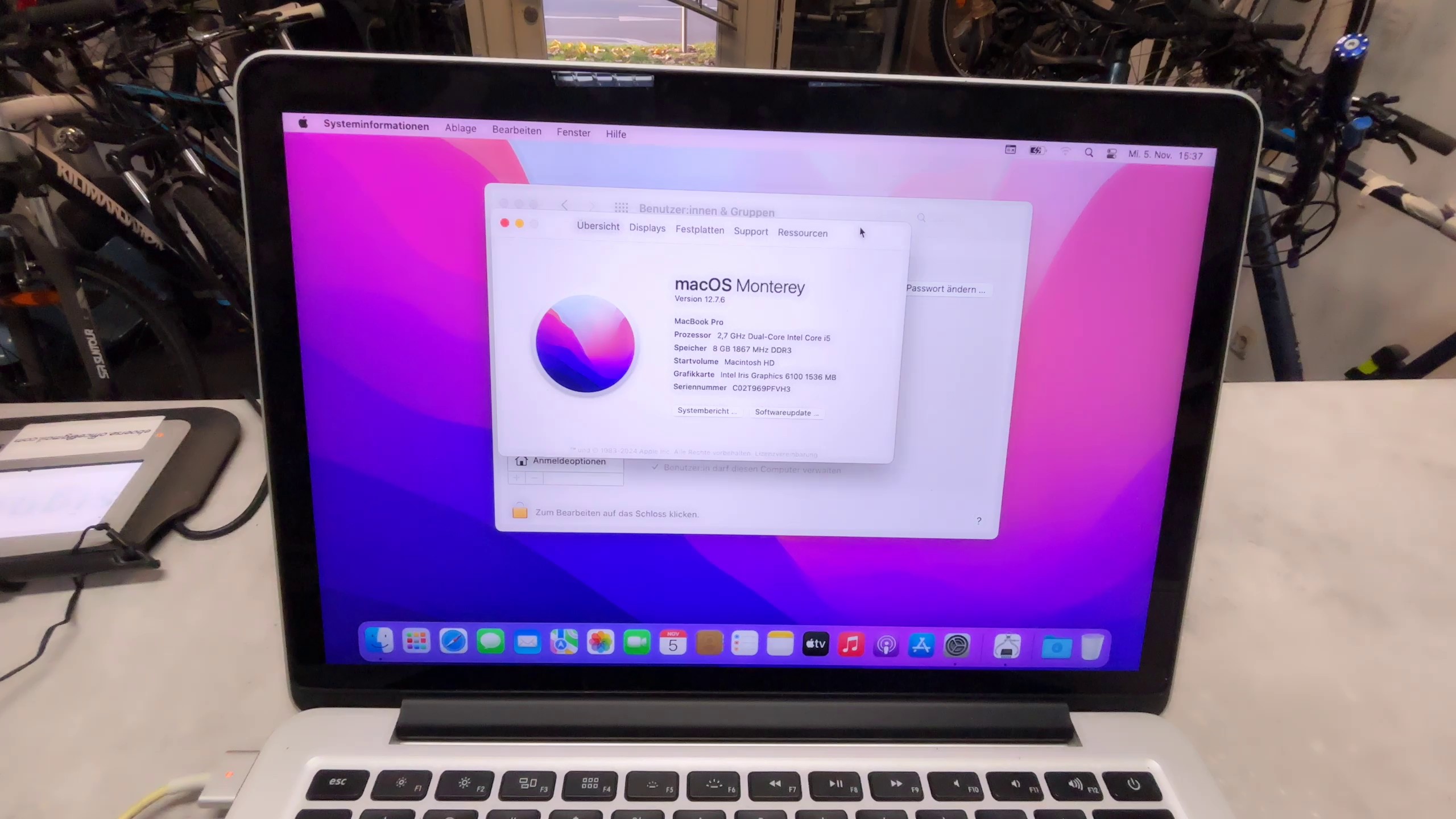 Apple MacBook Pro 13" (2015), 2.7 GHz i5 | 8 GB RAM | 128 GB SSD | Retina Display | Zyklen: 353 | Zustand: Gut – Bild 5