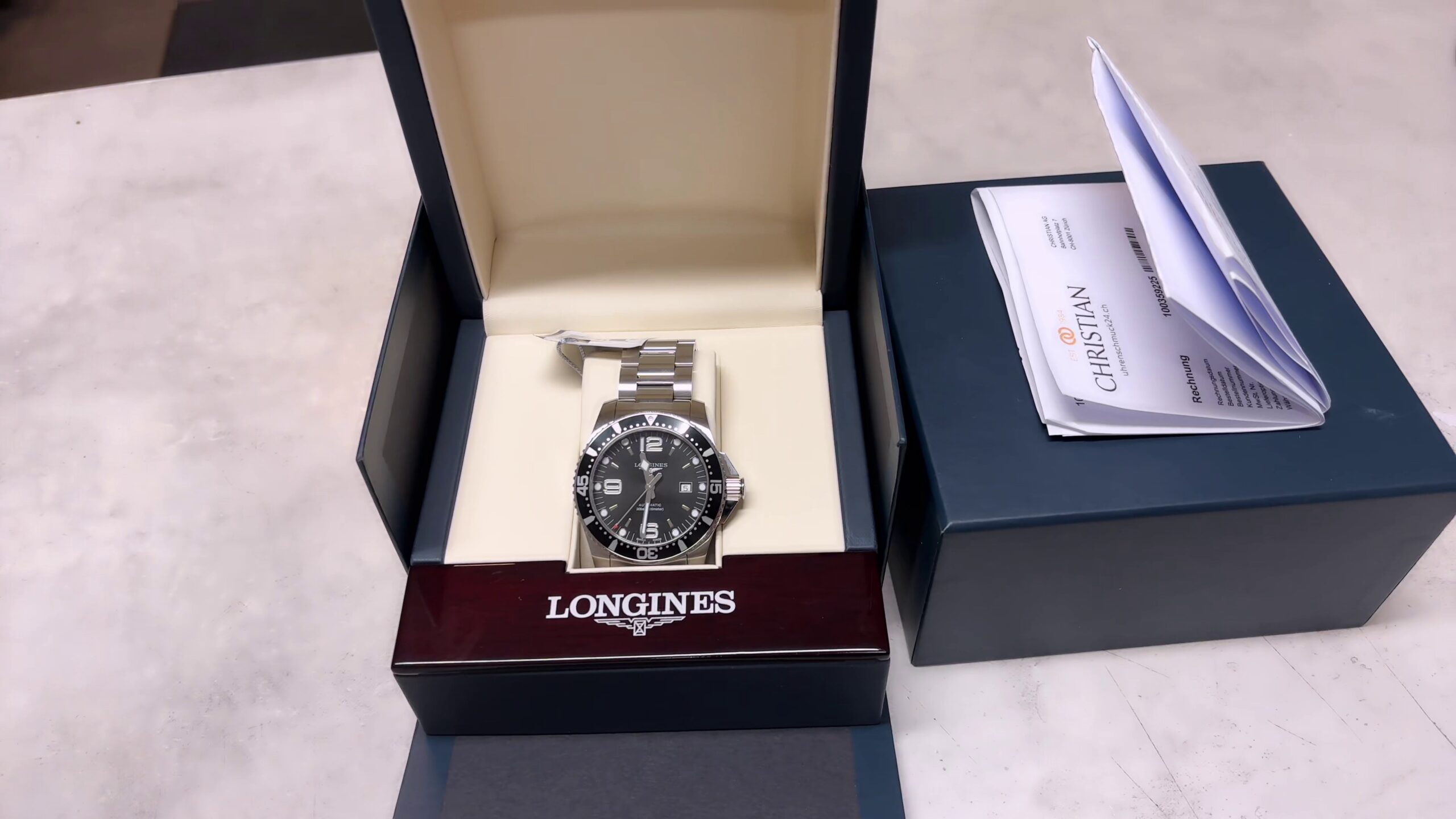 Longines HydroConquest 44mm, Originalverpackung (OVP), Neupreis: 1350 CHF, mit Originalrechnung. Automatik-Uhr. | Zustand: Neu – Bild 3