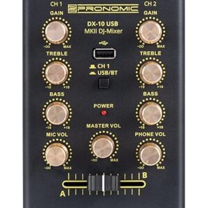 Pronomic DX-10 USB MKII, 2-Kanal DJ Mixer mit Bluetooth und USB Player, Crossfader, 2-Band EQ pro Kanal. OVP. | Zustand: Sehr Gut