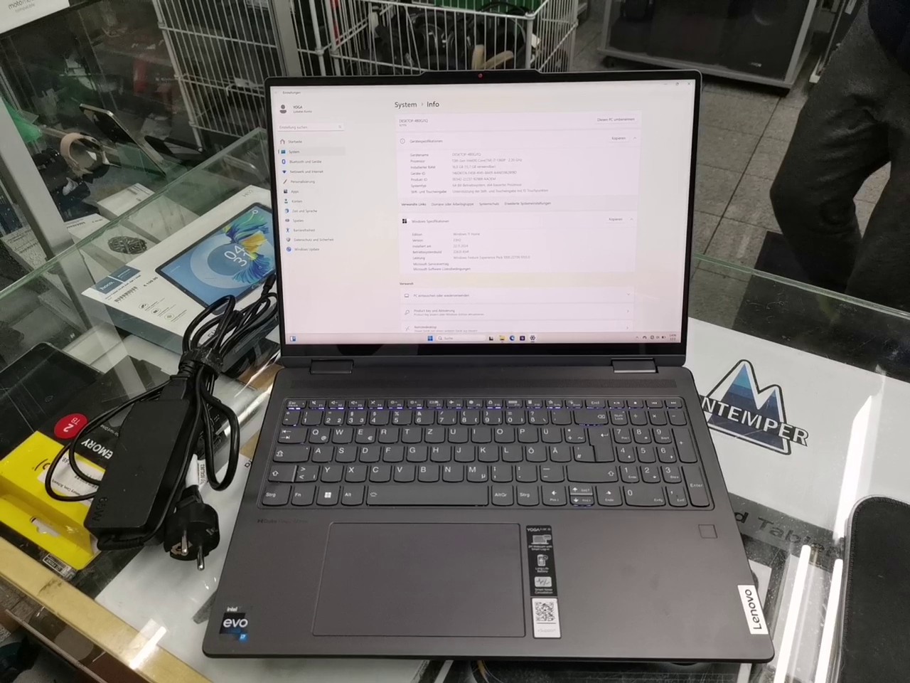 Lenovo Yoga 7i (16") 2-in-1, i7-1360P, 16 GB RAM, 1 TB SSD, Win 11 Home. Inkl. Ladegerät. Mangel: kleiner Fleck auf Display. | Zustand: In Ordnung – Bild 4