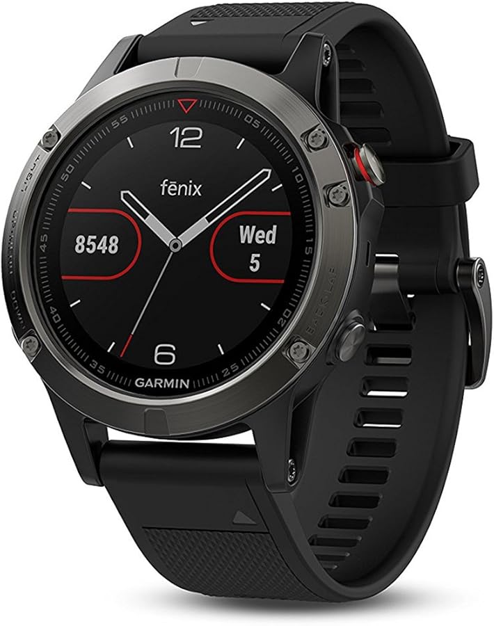 Garmin Fenix 5 Sapphire, GPS-Multisportuhr, 47 mm, Saphirglas, Herzfrequenzmessung am Handgelenk, 10 ATM wasserdicht. | Zustand: Gut