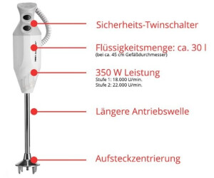 Unold ESGE-Zauberstab P 350 Profi, Neu & mit Originalverpackung, 350 Watt, 2 Stufen (bis 22.000 U | min), inkl. Multimesser. | Zustand: Neu – Bild 2