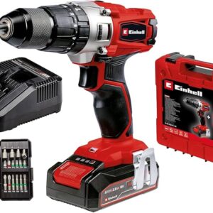 Einhell Expert TE-CD 18/2 Li-i +64 Koffer, Akku-Schlagbohrschrauber mit 2x 2,0 Ah Akkus, Ladegerät und 64-teiligem Zubehör im Koffer. | Zustand: Sehr Gut
