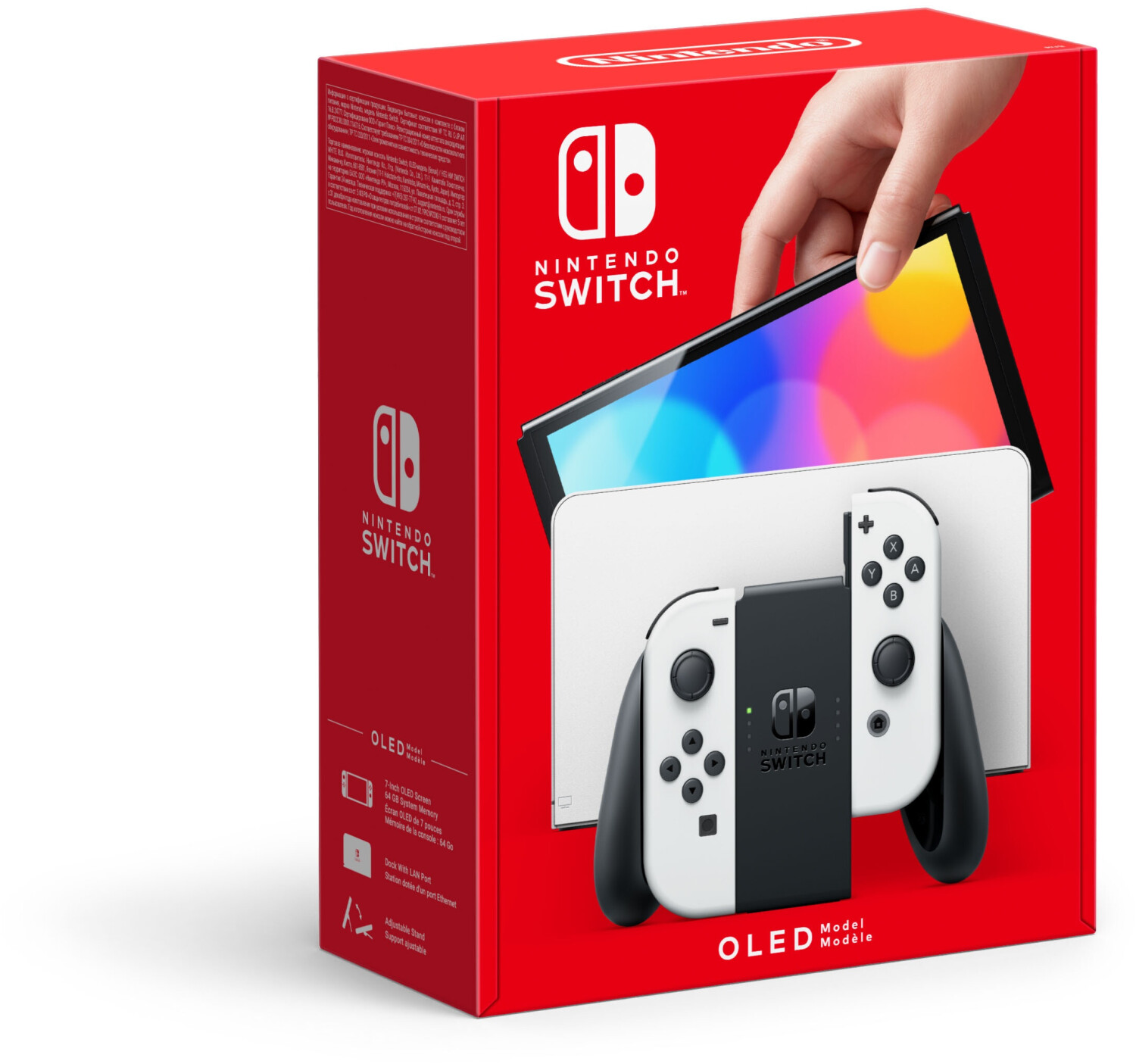 Nintendo Switch OLED, Hülle blau | 64 GB Speicher | Weiß | Zustand: Sehr Gut | Farbe: weiss – Bild 4