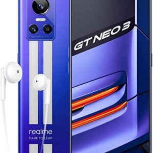 Realme GT Neo 3, 256 GB Speicher, Dimensity 8100 Prozessor, 120 Hz AMOLED Display, 80W SuperDart Charge. | SimLock: Frei | Zustand: Sehr Gut | Farbe: blau | Akku: 95%