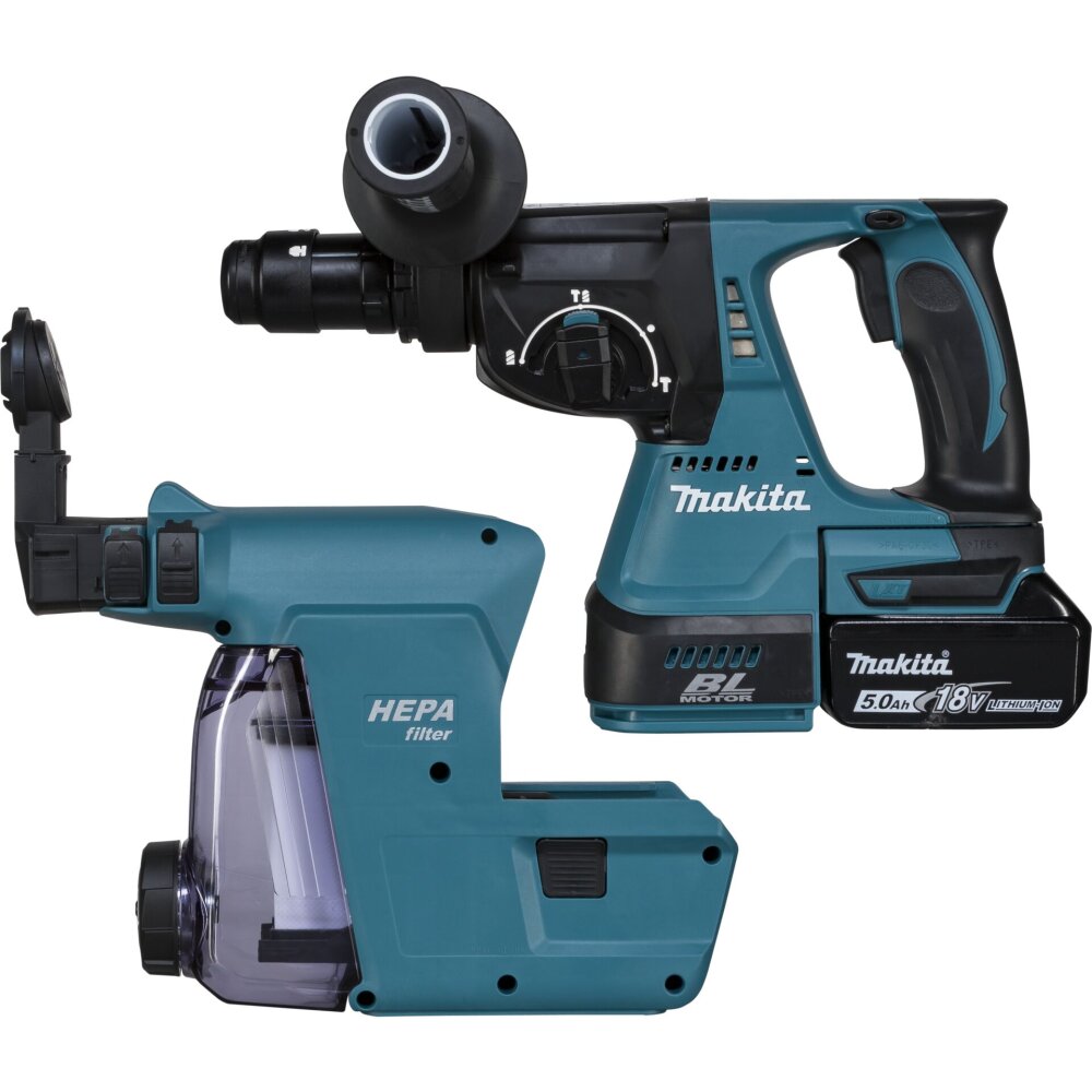Makita Dhr243rtjw Akku-bohr-/meißelhammer, mit makita dx07 | 18v | 5a akku | ohne ladegerät | Zustand: Sehr Gut