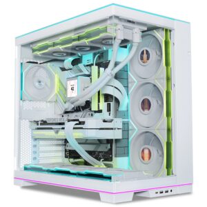 AMD Ryzen 7 / NVIDIA RTX 5060 Ti PC, Weißer Stand-PC mit Innenbeleuchtung, 32 GB RAM, Wasserkühlung und Originalverpackung (mit Originalverpackung). | Zustand: Wie Neu