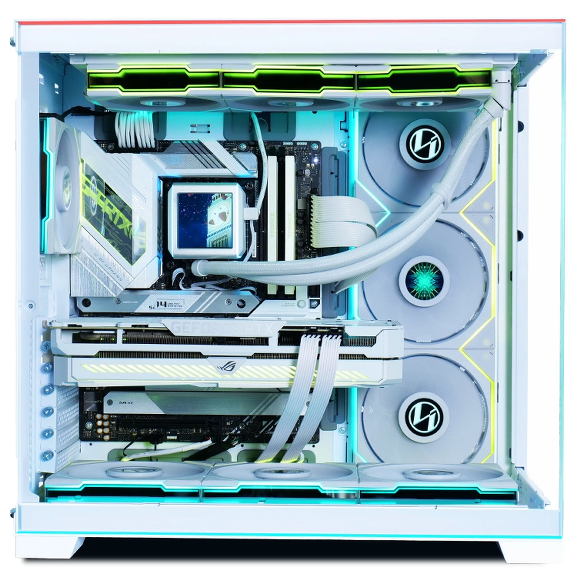 AMD Ryzen 7 / NVIDIA RTX 5060 Ti PC, Weißer Stand-PC mit Innenbeleuchtung, 32 GB RAM, Wasserkühlung und mit Originalverpackung | Zustand: Wie Neu – Bild 2