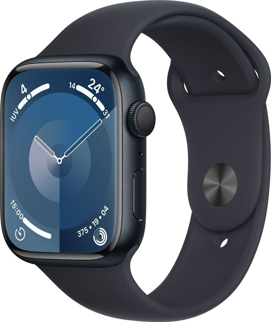 Apple Watch Series 9 GPS 45mm, Aluminium Mitternacht Gehäuse, Mitternacht Sportarmband M | L. mit Originalverpackung, Akku 100%. | SimLock: Frei | Zustand: Sehr Gut | Farbe: schwarz | Akku: 100% – Bild 2