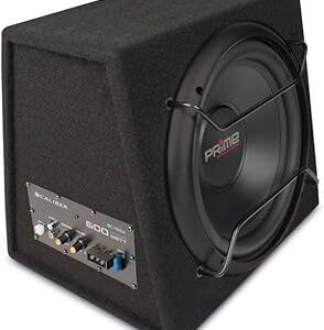 Caliber BC112SA Subwoofer Schwarz, Aktiv-Subwooferbox mit 12 Zoll (30cm) Woofer, 600W max. Leistung, inkl. Gehäuse. | Zustand: Neu