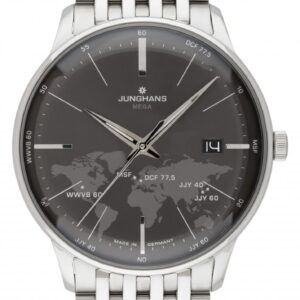 Junghans Meister MEGA 058/4803.44, Herren-Funkuhr mit Connected Funkwerk J101.65, Edelstahlarmband, Anthrazit-Zifferblatt. Wird ohne Batterie geliefert. | Zustand: Sehr Gut