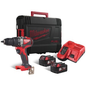 Milwaukee M18 BLPD2-502X, Akku-Schlagbohrschrauber inkl. 2x 5.0Ah Akkus, Ladegerät und HD Koffer | Zustand: Sehr Gut