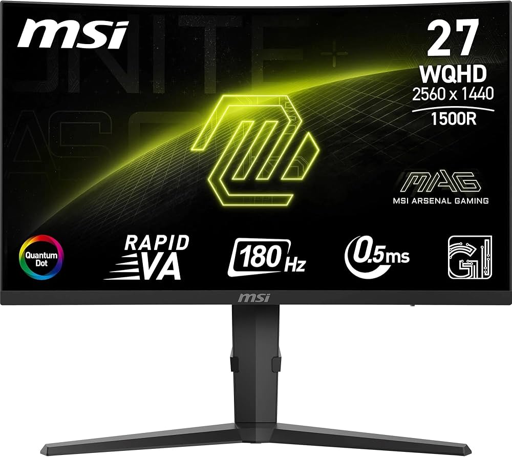 MSI MAG 275CQRF QD E2, 27 Zoll WQHD Curved Gaming Monitor, 180Hz, 0.5ms Rapid VA Panel, Quantum Dot. | Zustand: Gut
