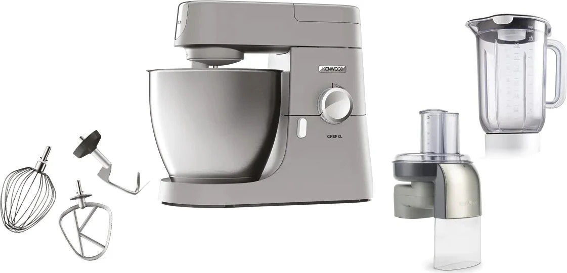 Kenwood Chef XL KVL4140S, 1200W Küchenmaschine mit 6,7L Edelstahl-Schüssel. Inkl. Standmixer und Schnitzler-Aufsatz. | Zustand: Neu – Bild 2