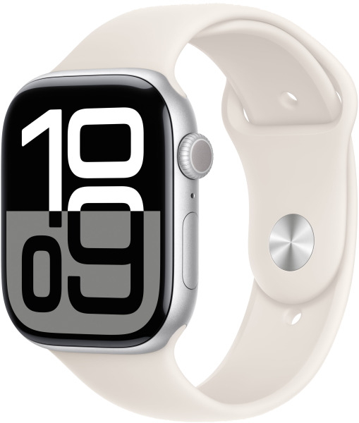 Apple Watch Series 10 GPS 42mm Silber, GPS, Silber, mit Ladekabel, leichte Kratzer, Batteriezustand 97% | Zustand: Gut