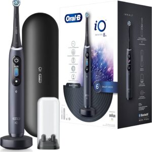 Oral-B iO Series 9N Black Onyx, Elektrische Zahnbürste mit 2 Aufsteckbürsten, KI-Tracking und magnetischer Technologie. | Zustand: Neu