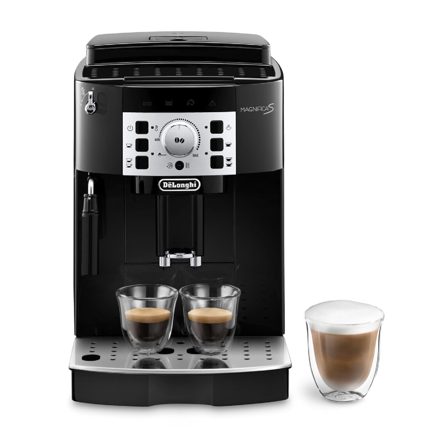 DeLonghi Magnifica S ECAM 21.112 B, Kaffeevollautomat, Farbe Schwarz (B), verpackt, mit klassischem Milchaufschäumer. | Zustand: Neu