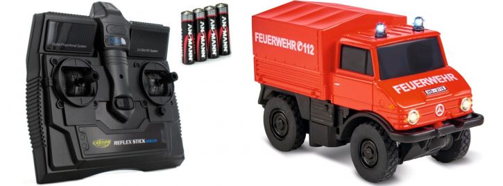 Carson Unimog U406 Feuerwehr, RC Auto 1:87, 2.4GHz, RTR, mit Licht und Sound, ovp | Zustand: Neu