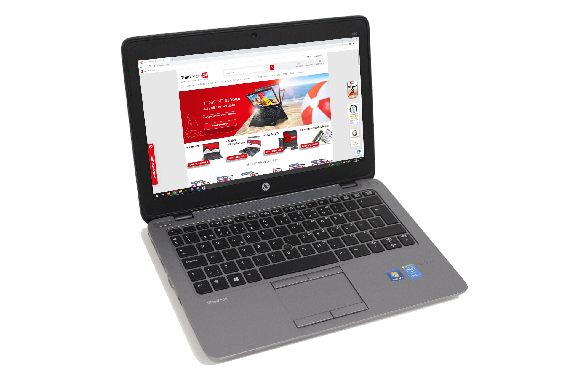 HP EliteBook 820 G2, 12,5" | i5-5200U 2,2 GHz | 4 GB RAM | 256 GB SSD | Win 10 Pro DE. Akku defekt, inkl. Ladegerät. | Zustand: Gut