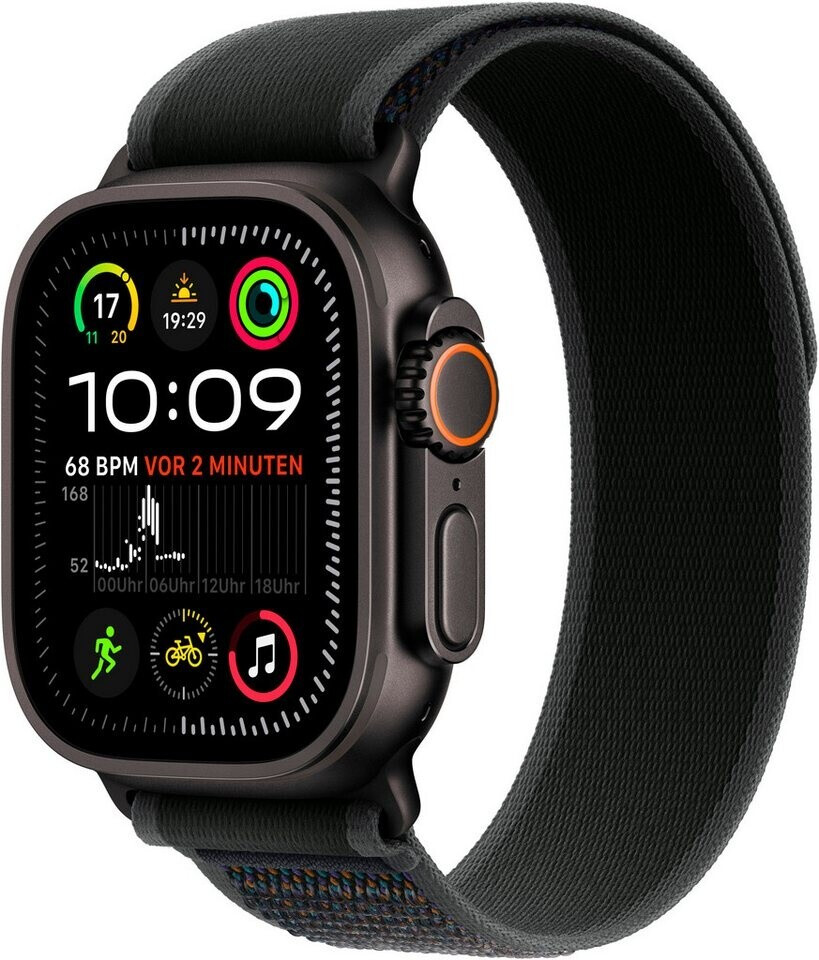 Apple Watch Ultra 2 LTE 49mm, OVP, Titan Schwarz Gehäuse, Trail Loop Schwarz M | L, Garantie bis 02.01.2026. | Zustand: Wie Neu