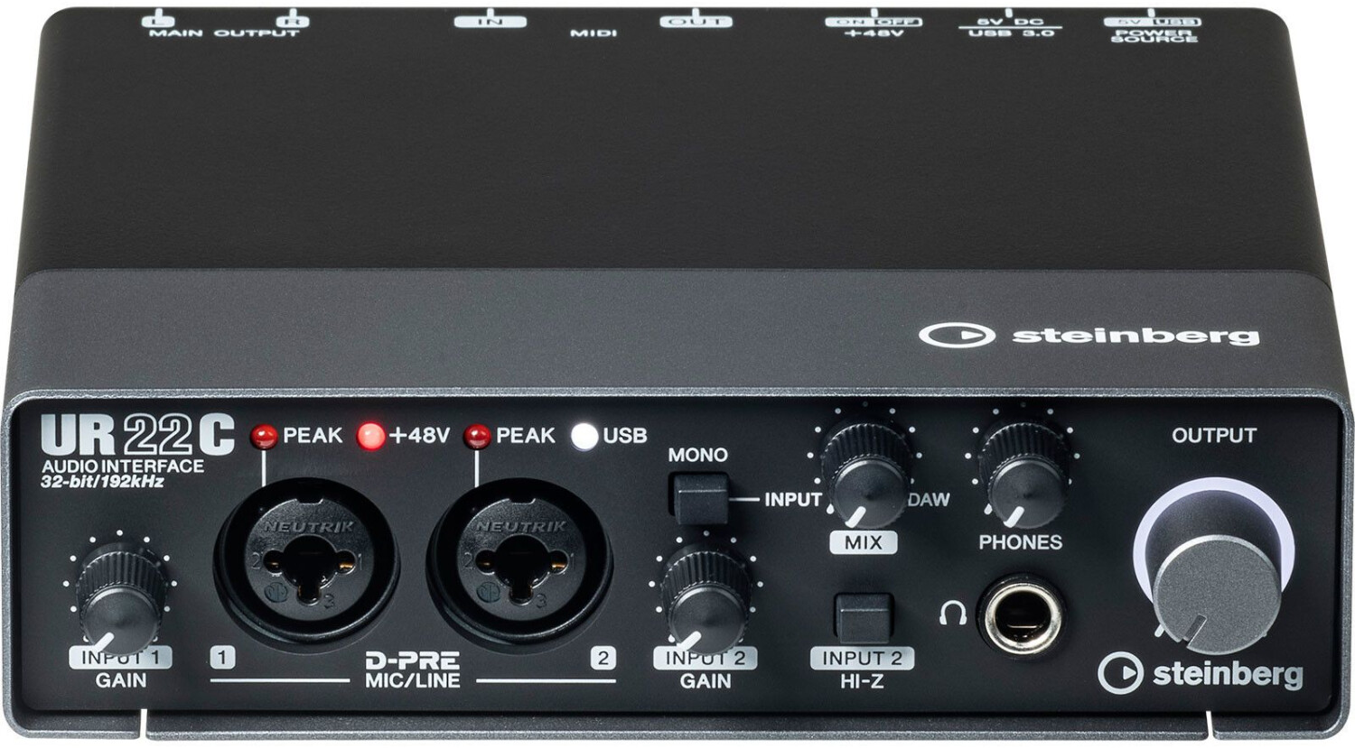 Steinberg UR22C, 2x2 USB 3.1 Audio Interface mit 32-Bit | 192 kHz, D-PRE Preamps und MIDI I | O. | Zustand: Sehr Gut – Bild 2
