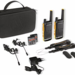 Motorola TALKABOUT T82 Extreme, 2er Set PMR446 Funkgeräte, IPx4 wetterfest, bis zu 10km Reichweite, inkl. Tragekoffer. | Zustand: Sehr Gut