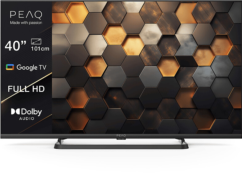 Peaq PTV 40GF-5024C Schwarz, 40 Zoll Full-HD Smart TV mit Google TV, Direct LED, 50 Hz Bildwiederholrate. | Zustand: Sehr Gut
