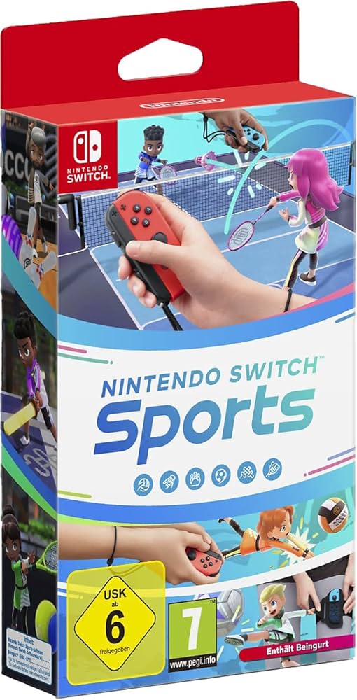 Nintendo Switch Sports, Inklusive Beingurt für Joy-Con Controller. Das Spiel enthält Sportarten wie Tennis, Fußball und Bowling. | Zustand: Sehr Gut | Farbe: schwarz