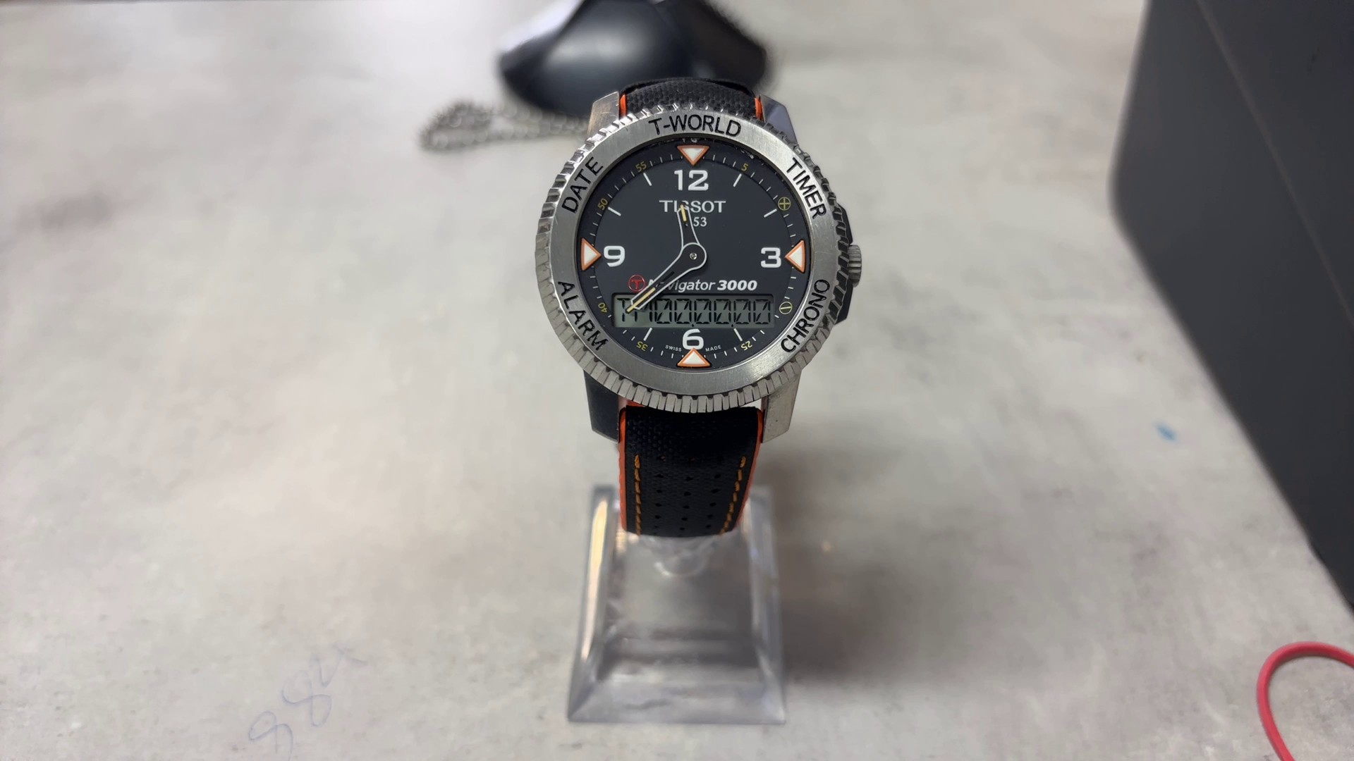 Tissot T-Navigator 3000, Quarz-Multifunktionsuhr mit T-Touch Technologie, Chrono, Alarm, T-World. | Zustand: Gut | Farbe: silber