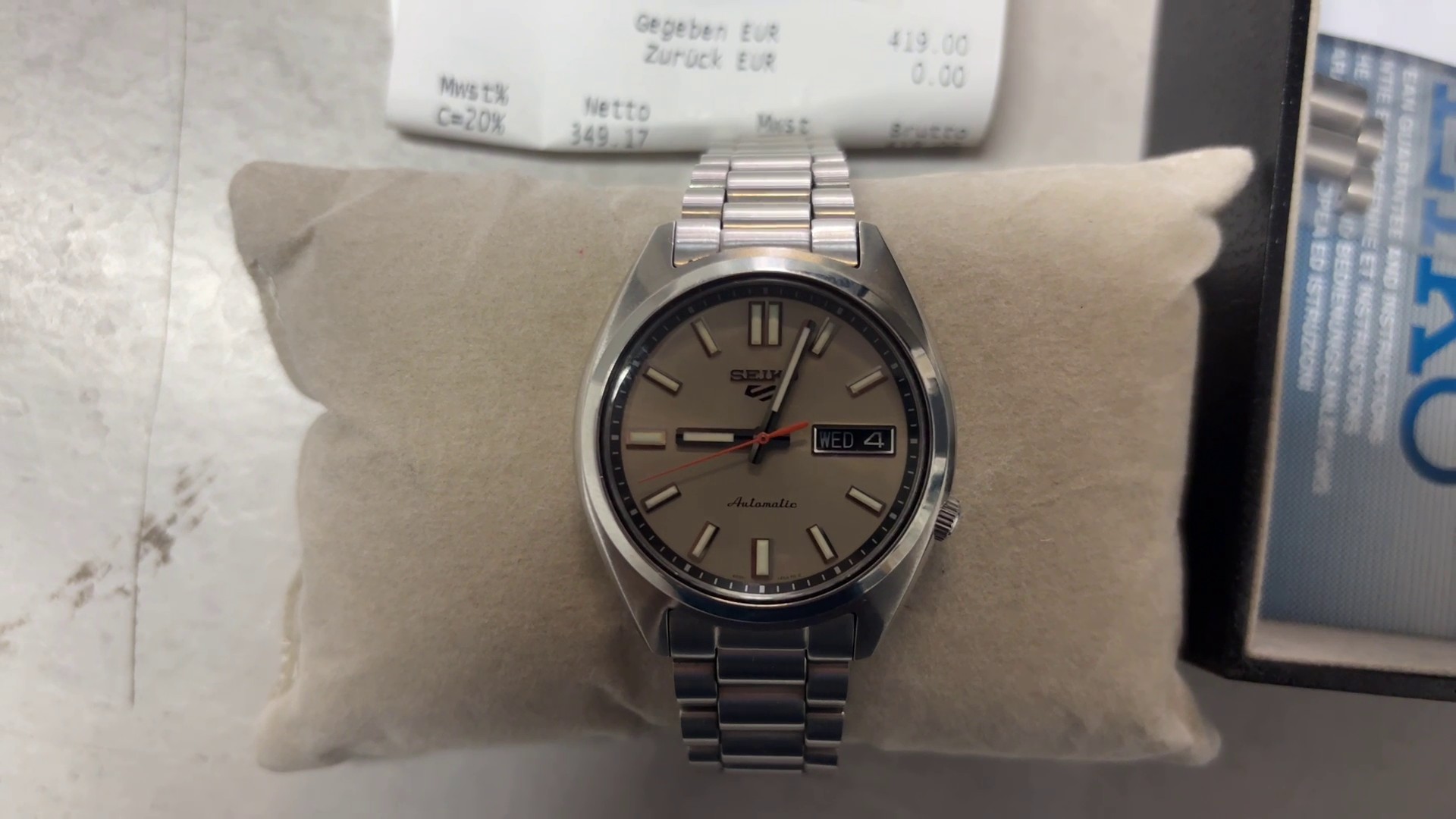 Seiko 5 Sports 4r36-15m0, ovp rechnung 30.04.2025. | Zustand: Sehr Gut | Farbe: silber – Bild 2