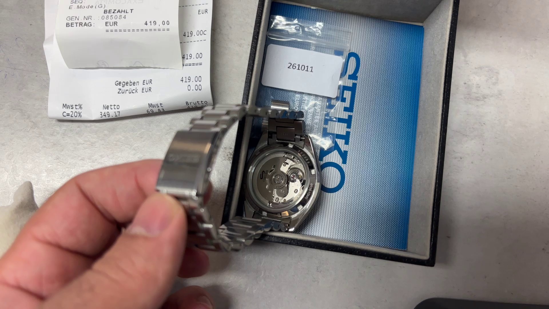 Seiko 5 Sports 4r36-15m0, ovp rechnung 30.04.2025. | Zustand: Sehr Gut | Farbe: silber – Bild 3