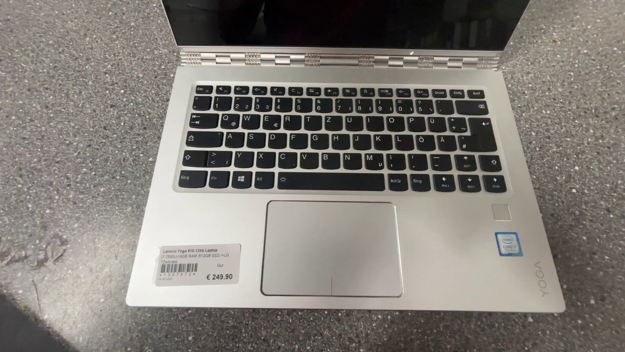 Lenovo Yoga 910-13IKB, i7-7500U, 16GB RAM, 512GB SSD, 13.9 | Zustand: Gut – Bild 3