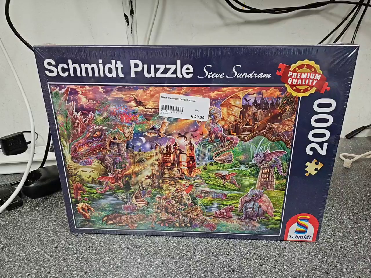 Schmidt Steve Sundram Der Schatz der Drachen, 2000 Teile Puzzle, Premium Qualität, Motiv mit Drachen und Burgen. | Zustand: Neu – Bild 2