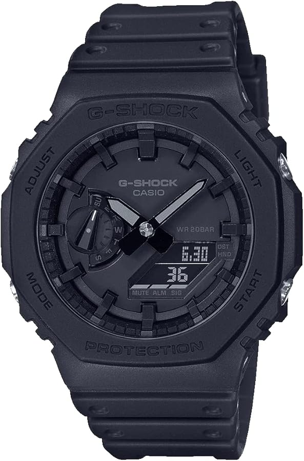 Casio G-Shock GA-2100-1A1ER, Analog-Digital, Carbon Core Guard, Schwarz, Wasserdicht 200m. | Zustand: Sehr Gut | Farbe: schwarz