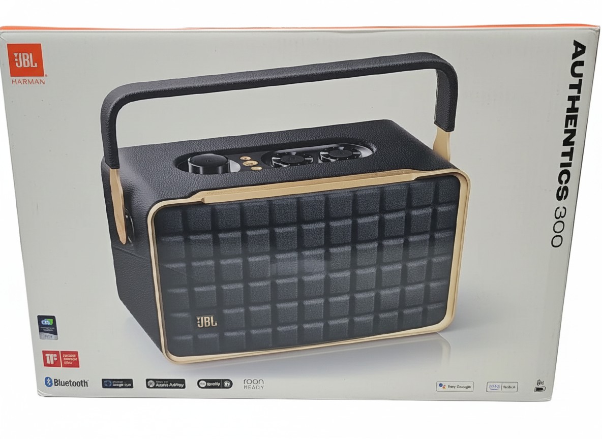 JBL Authentics 300 Schwarz/Gold, Tragbarer WLAN-Lautsprecher mit Ethernet, AUX, USB, Bluetooth. Inkl. Zubehör, OVP. | Zustand: Sehr Gut | Farbe: schwarz – Bild 4