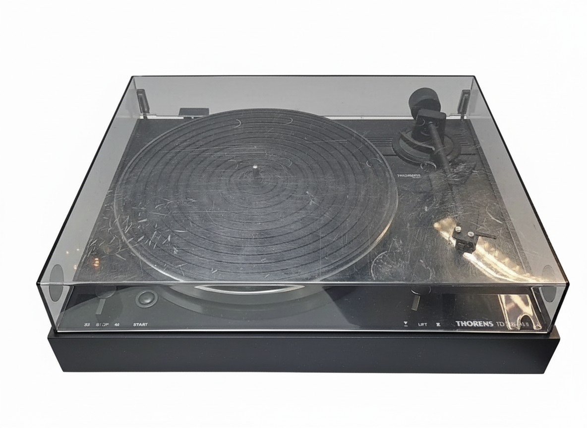 THORENS TD 280 MK II Schwarz 1988-1992, Plattenspieler mit Riemenantrieb, 33 | 45 U | min, inkl. Staubschutzhaube. | Zustand: Gebraucht