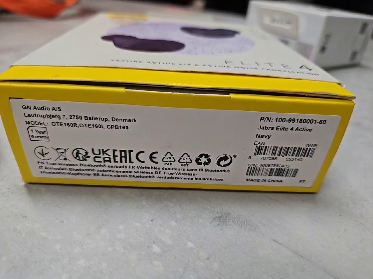 Jabra Elite 4 Active Navy, ANC, Bluetooth 5.2, IP57, leichte Kartonspuren, mit OVP | Zustand: Sehr Gut | Farbe: blau – Bild 2
