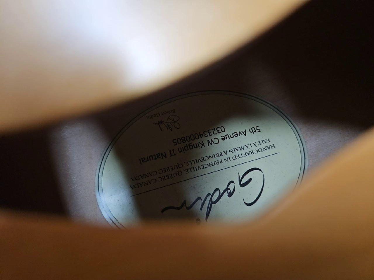 Godin 5th Avenue CW Kingpin II Natural, Archtop E-Gitarre mit 2 Pickups, Made in Canada, inkl. Koffer. | Zustand: Sehr Gut – Bild 5