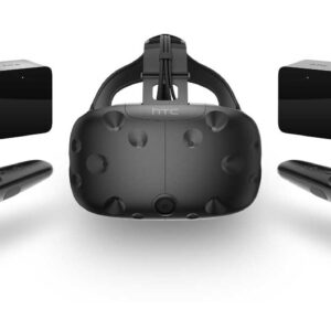 HTC Vive VR-Brille inkl. 2 Controller + 2 Tracker, VR-Brille von HTC Vive mit 2 Motion Controllern und 2 Trackern, inklusive Originalverpackung (OVP) | Zustand: Wie Neu | Farbe: schwarz