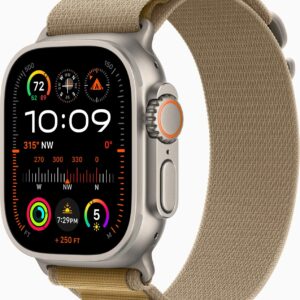 Apple Watch Ultra 2 Natur Small/Akku: 100%, Titan Gehäuse, Alpine Loop Armband in Mandel, 49mm, LTE (wahrscheinlich) | Zustand: Sehr Gut