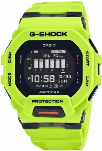 Casio G-Shock GBD-200-9ER, G-Squad, neongelb, OVP, Bluetooth, 200m WR, Fitness Tracking | Zustand: Wie Neu