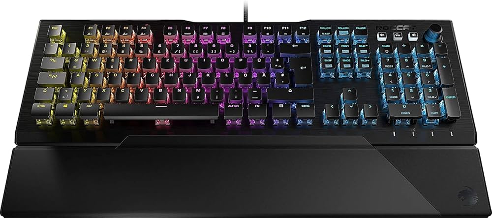 Roccat Vulcan 121 AIMO, Mechanische Gaming Tastatur mit RGB, Handballenauflage, Aluminiumoberfläche. | Zustand: Neu