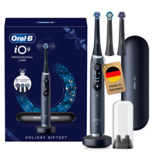 Oral-B iO Series 9 Geschenk-Edition black onyx, Geschenk-Edition mit Magnet-Ladestation und Reise-Etui, KI-Putztechnikerkennung. Aufsteckbürsten 3 St. | Zustand: Neu