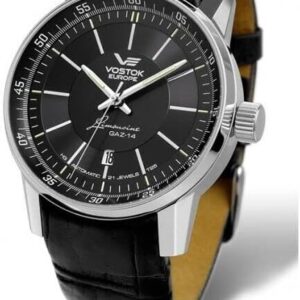Vostok Europe GAZ 14 Limousine NH35A, Schwarzes Zifferblatt, Automatikwerk Seiko NH35, Lederarmband, Datum. | Zustand: Sehr Gut