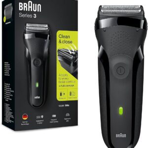 Braun Series 3 300BT Schwarz, 3-in-1 Elektrorasierer | Barttrimmer, kabellos, mit 5 Kammaufsätzen, OVP. | Zustand: Neu