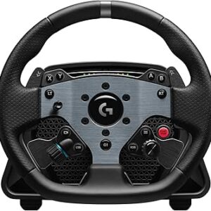 Logitech G923 Lenkrad mit Schaltwippe, Logitech G923 Lenkrad-Set mit Pedalen und 6-Gang-Schaltknauf für Rennsimulationen. | Zustand: Gut | Farbe: schwarz